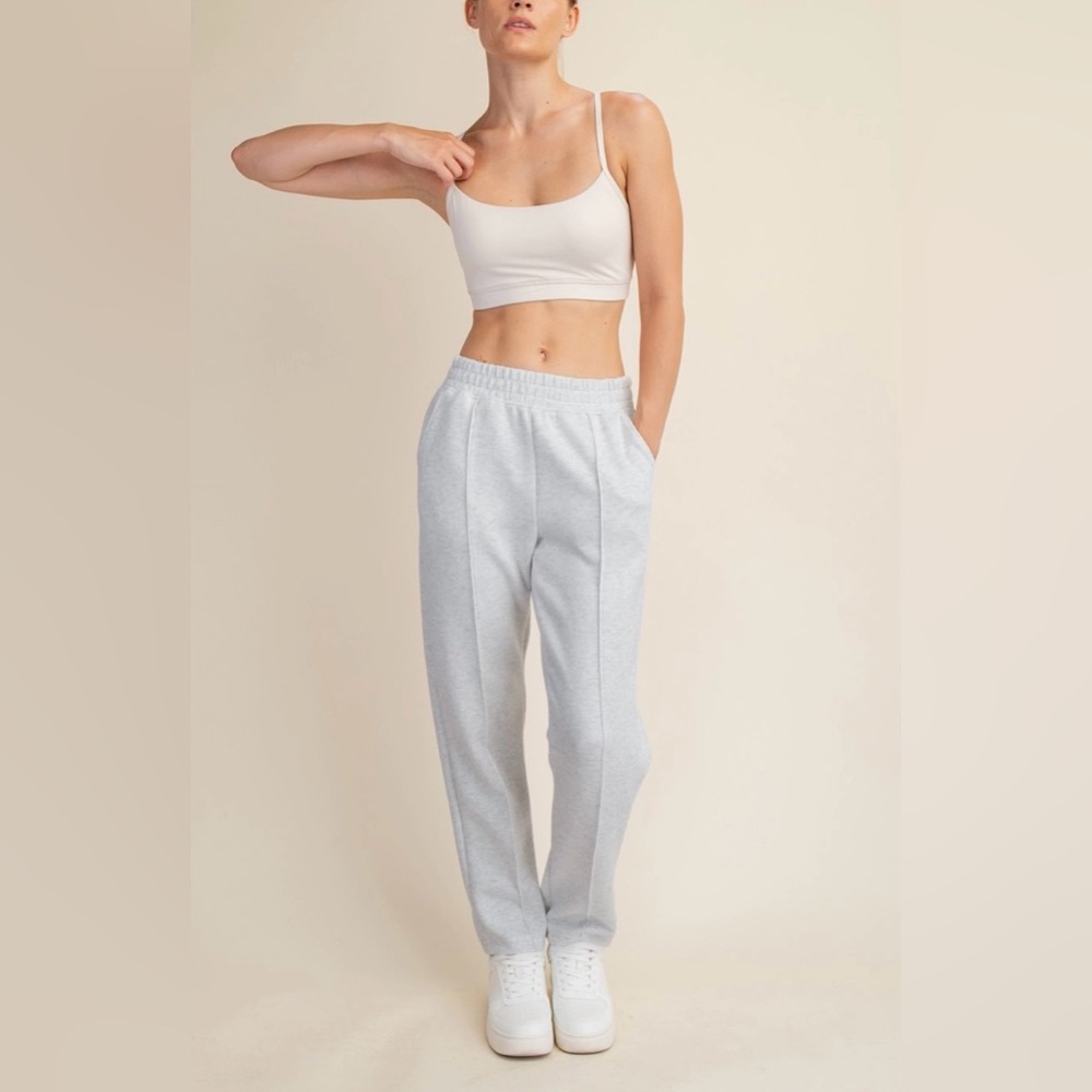 Rae Mode Scuba Pintuck Sweat pants Size Large Heathered Gray